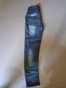 High-Waisted Gray Wash Jeans