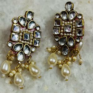 Pearl Kundan Earring Set 3 Combo