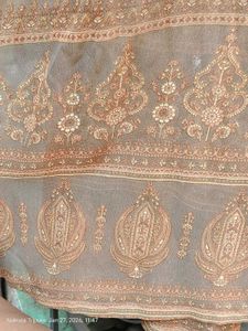 Brown Sheer Shrug with Printed Sleeves