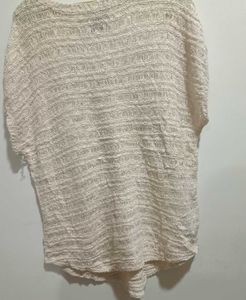 Beige Textured Knit Top