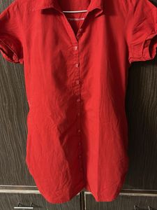 Red Button-Down Dress