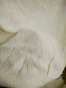 Off-Shoulder White Knit Top