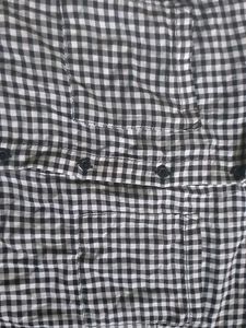 Women&#39;s Cropped Checked Black and White Shirt