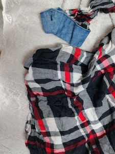 Plaid Flannel Hooded Shirt