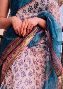 Zaree Border Printed Saree