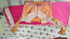 Beautiful Embroidery Saree With Designer Blouse