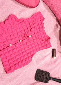 Cute Pink Textured Top