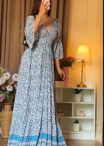 Elegant Blue Maxi Dress