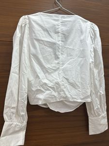 Chic White Wrap Top
