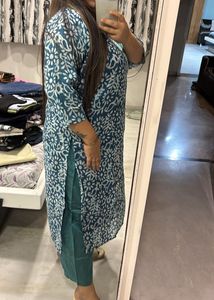 Turquoise Blue Pant Kurti