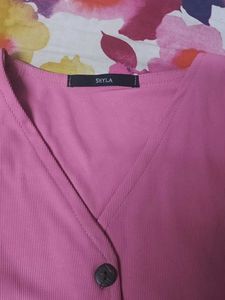 Pink Button-Down Vest