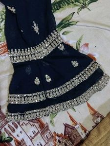 Gorgeous Navy Blue Embroidered Outfit