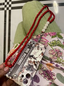 Crystal Beaded Sling With Phone Lanyard Patch