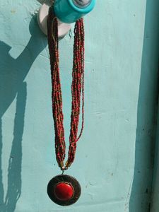 Red Necklace With big Pendant