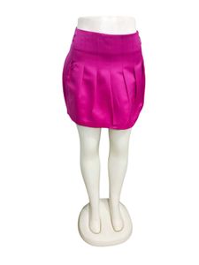 Hot Pink Pleated Mini Skirt