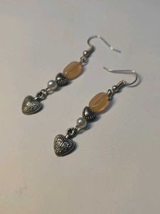Heart Drop Earrings Handmade
