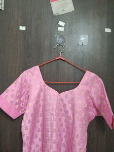 Pink Kurti with Gold Detail