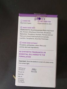 plum retinol face serum/oil