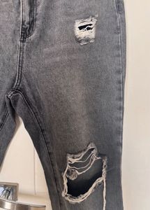 Distressed Gray Jeans