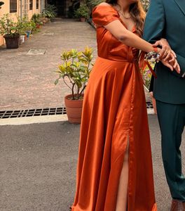 Rustic Brown Satin Dress