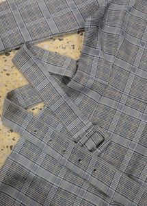 Checked Boat Neck Knee Length Dress