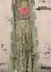 Green Embroidered Ethnic Gown