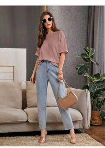 COMBO OF 2  MAUVE AND LIGHT GREEN T SHIRT