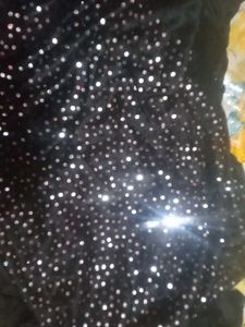 Elegant Black Ruffle Saree with Embellished Blouse