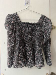 Floral Puff Sleeve Top