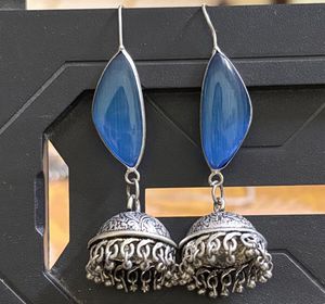 Blue Jhumka Earrings