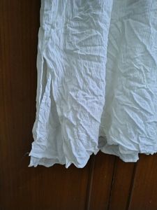 White Cotton Embroidery Dress