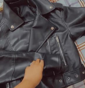 Stylish Black Faux Leather Biker Jacket
