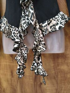 brand new SAVANA..Chic Animal Print Ruffle Top