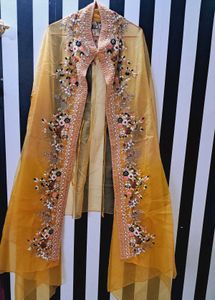 Vibrant Yellow Lehenga with Cape Jacket