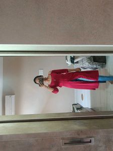 Red Off-Shoulder Kurti