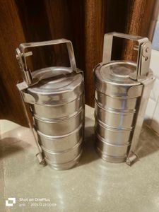 Steel Tiffin Lunch Box Set Of 2