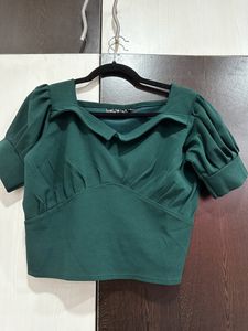 Green Crop Top
