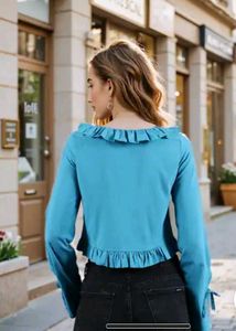 Shein Ruffle Tie Front Top Or Shrug