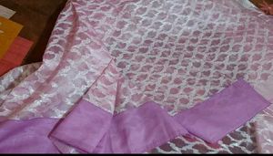 Pink And Silver Patterned Saree