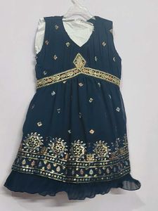 Embroidered party wear sharara dress