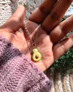 Avocado clay pendant with anti tarnish
