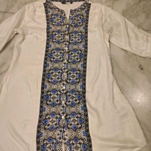 Rayon White Kurti Office Wear