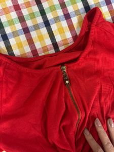 Red Embellished Party Dress