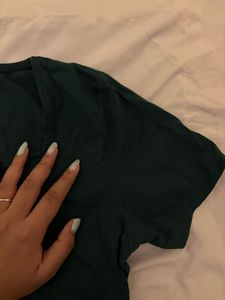 Green Square Neck Top