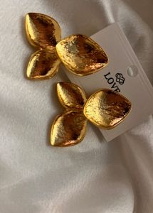 Gold Leaf Statement Earrings