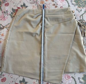Stylish Taupe Wrap Mini Skirt