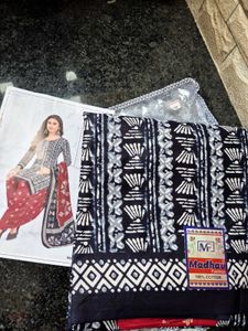 Elegant Batik Patiala Suit Material.