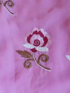 Pink Embroidered Saree