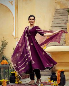 Wine Colour Designer Gown