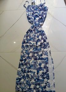 Blue & White Toile Maxi Dress